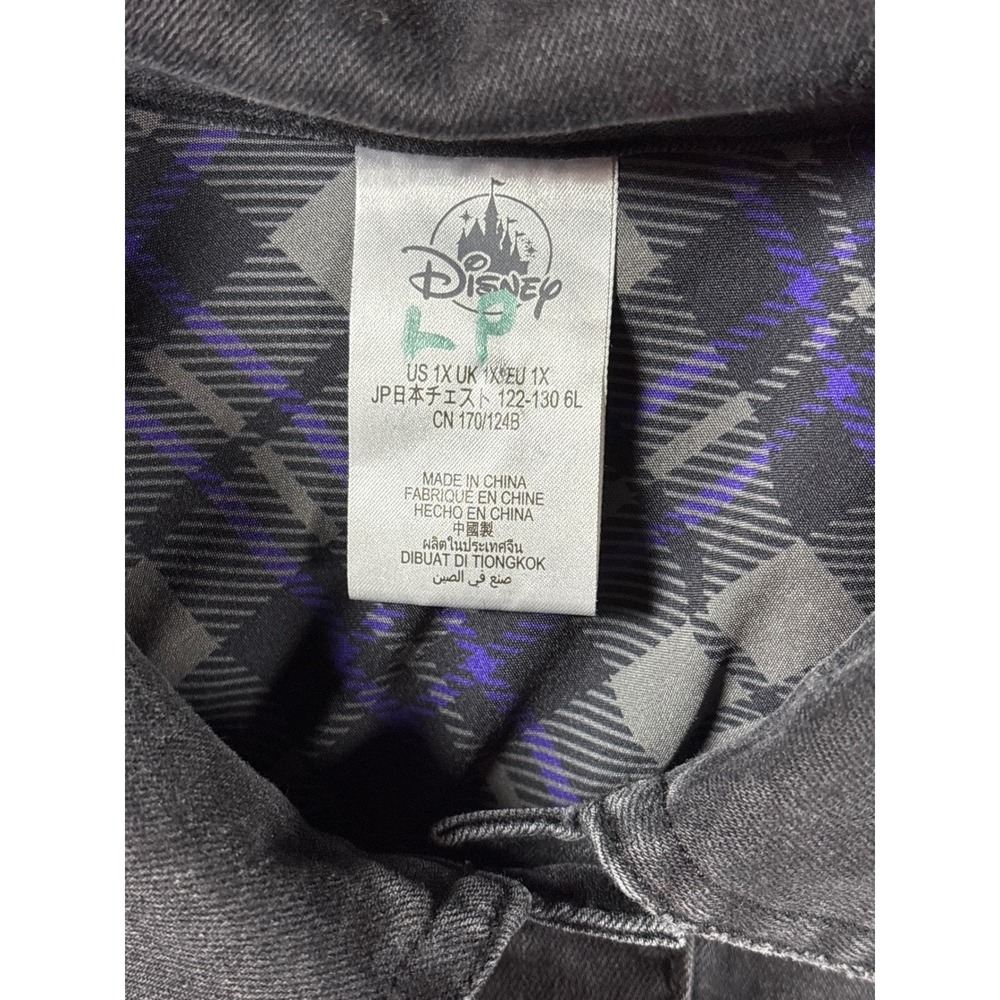 Disney Haunted Mansion Madame Leota Black Denim Jacket Foolish Mortal Mens 1X - Picture 7 of 10